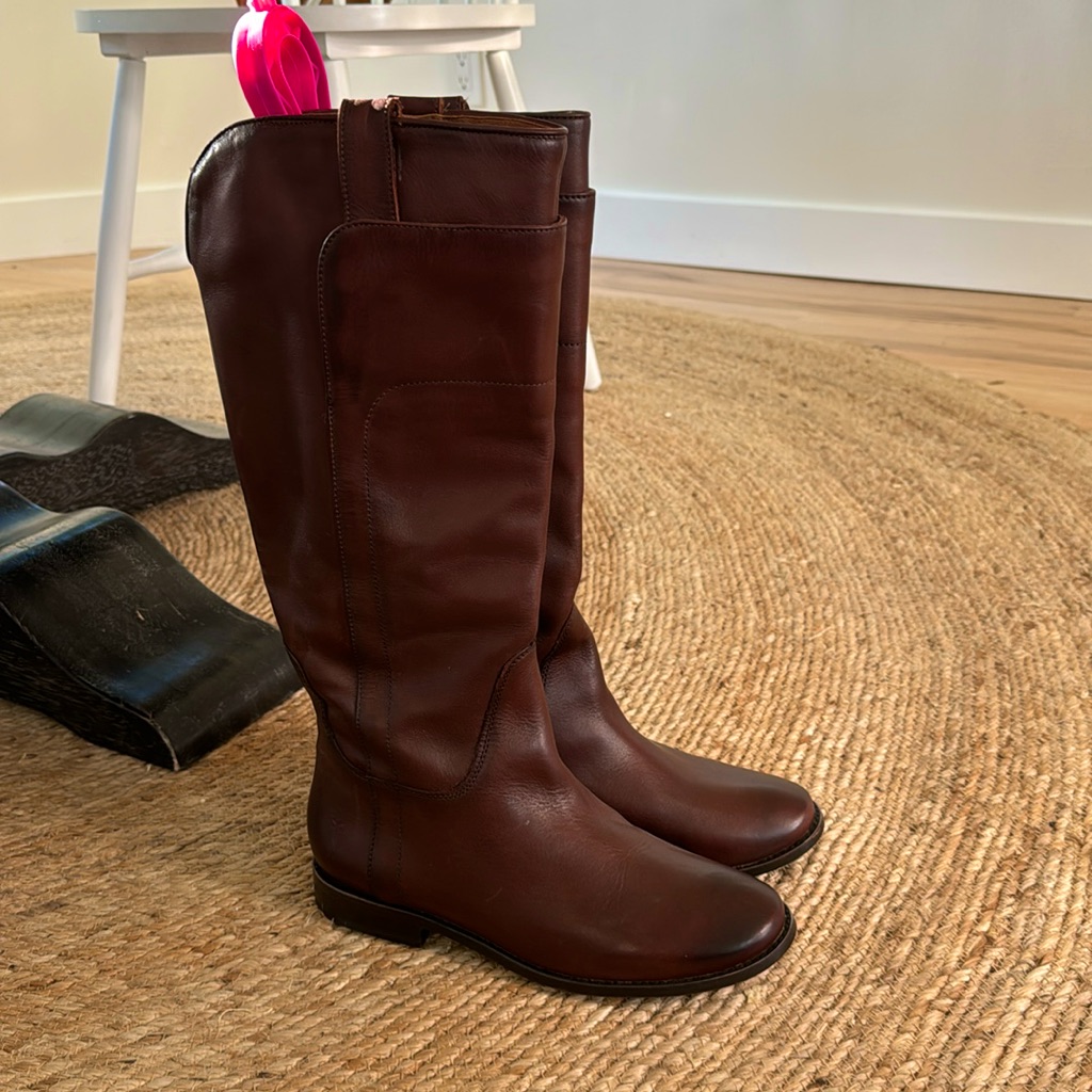 Frye Paige Tall Riding Boots Dark Brown Sz 8b
